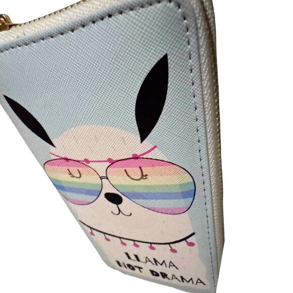 "Llama Not Drama" Rainbow Llama Wallet - Picture 5 of 5